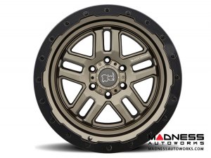 Jeep Custom Wheels (1) - Black Rhino - 18 x 9.5 - Barstow - Matte Bronze w/ Matte Black Lip Ring - (ETCHED BLACK RHINO SPOKE LOGO)